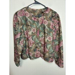 VTG Inseparables Blazer Jacket Granny Business Casual Floral Button Up XL BC10
